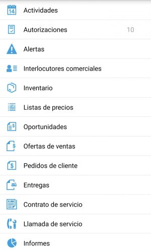Printscreen SAP B1 app