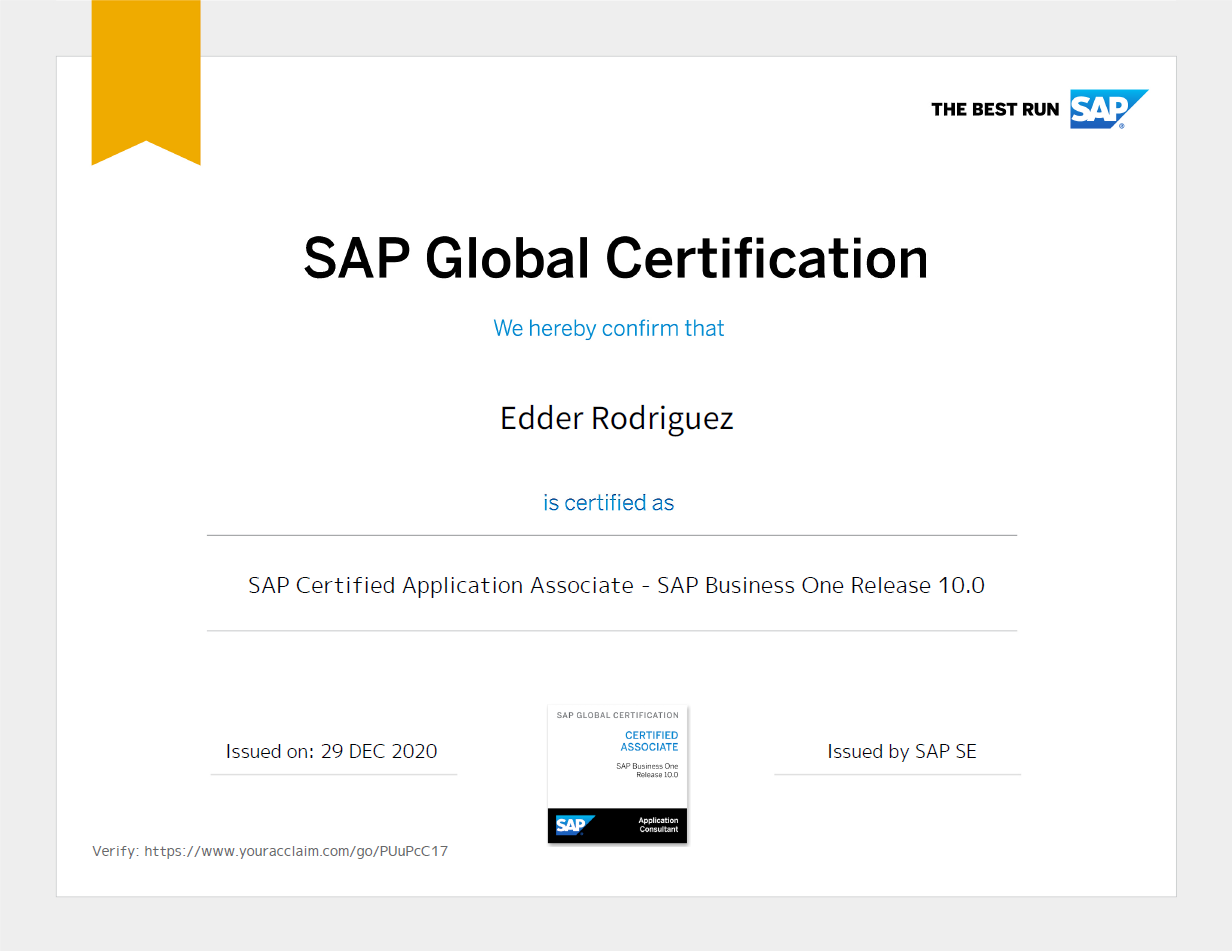 Edder Rodriguez SAP Business One Quetzal Learning Edder Rodriguez SAP Business One Quetzal Learning